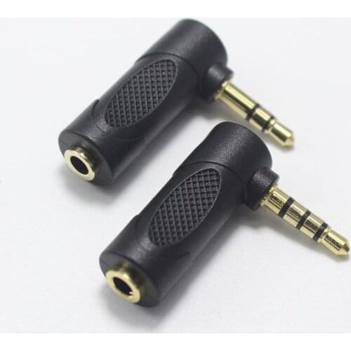 1pcs 3.5mm Male Plug to Female jack 3.5 Right Angel Stereo Audio Connector Gold-plated Microphone Adapter