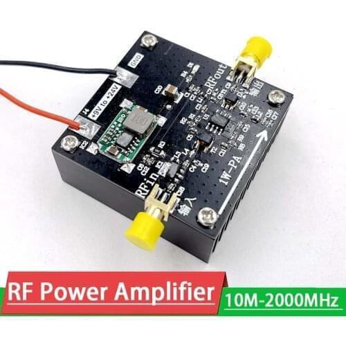10Mhz-2000MHz 1W 38dB Linear RF Power Amplifier HF FM VHF UHF FM transmitter GPS For Ham Radio remote 433M 315M