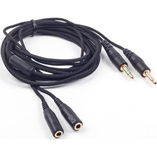 10pcs Replacement Computer Gaming Headphone Cables for Steelseries Siberia V2 Headset 3.5mm Splitter Stereo Audio Cords 2m