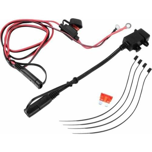 2pcs 12-24V Motorcycle Scooter Waterproof SAE to USB Adapter ring cable extension Charger Socket Indoor Fuse Parts Accessories