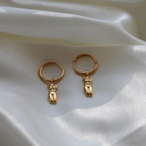 2021 Trend Stainless Steel 18k Real Gold Plated Female Body Charm Small Hoop Earrings for Woman Unusual Earring