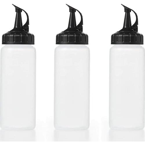 3pcs Condiment Squeeze Bottles Plastic Squeeze Squirt Bottle With Discrete Measurement Leakproof Bottles With Squeeze Top