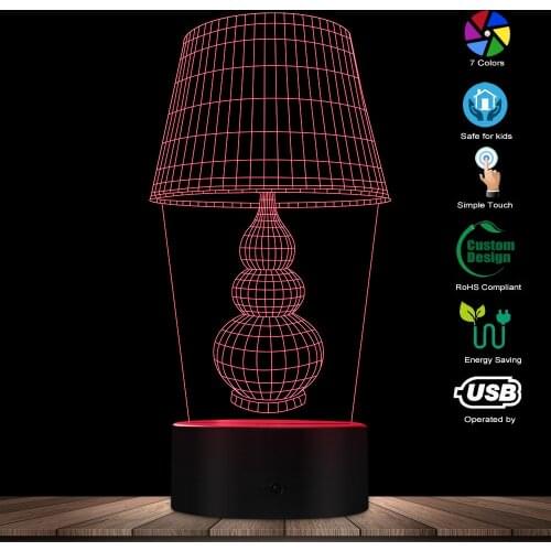 3D Night Lamp Optical illusion Desk Lamp Shaped Lighting Decor Modern Desk Lamp Personalized Lighting USB Light Gift For Her