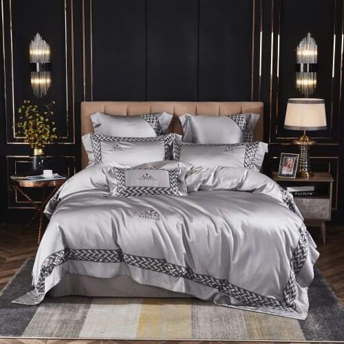 Good Quality High-Precision Silk Cotton Exquisite Cotton Embroidery Bedding Set Quilt Cover Sheet Pillowcase King Queen 4 PCS