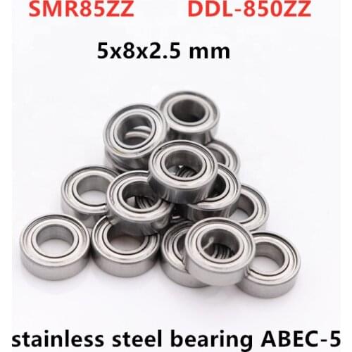 50pcs ABEC-5 SMR85ZZ 5x8x2.5 mm DDL-850zz stainless steel miniature ball bearing SMR85 -2Z 5*8*2.5mm model bearings