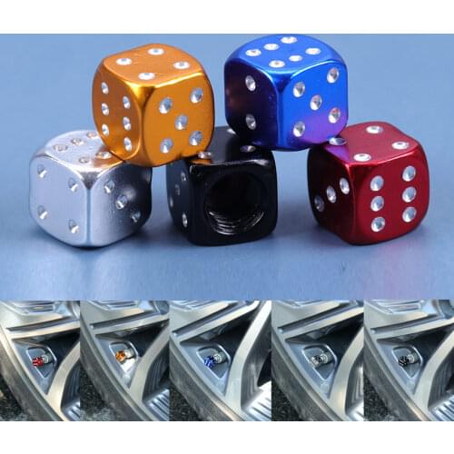 4PCS AUTO Tire Accessories Aluminum Alloy Car-styling Dice Dust Valve Caps Motorcycles Electric Cars Tire Valve Dust Cap