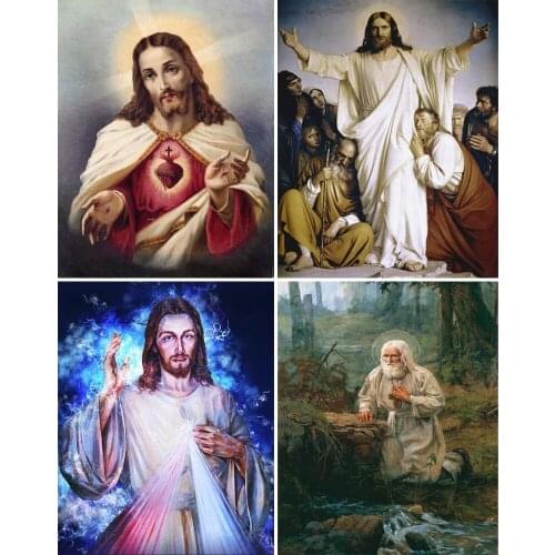 Diamond Mosaic Jesus Full Square/Round 5D Diamond Painting Seraphim of Sarov saint Embroidery Christmas home decoration FG1609