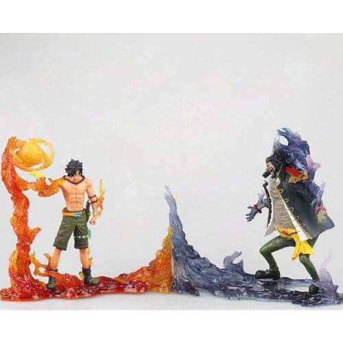 Anime One Piece DXF Portgas D Ace Vs Marshall D Teach Dark Water Ability Showdown Action Humanoid Boxed Model Toy Childrens Gift