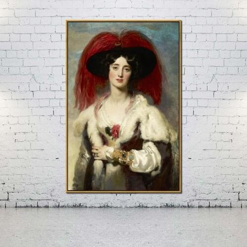 Artcozy Oil Canvas Painting thomas lawrence lady peel For Home Decoration Wall Art