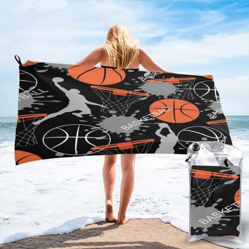 Bathing Towel Basketball Sports Basket Balls Player Bath Wearable Towel Dress Fast Drying Beach Spa Magical Nightwear Sleeping