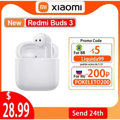 New Xiaomi Redmi Buds 3 Earphones Bluetooth 5.2 TWS Wireless Headphones Waterproof Dustproof 4.5g Weight for Single Half-in Ear