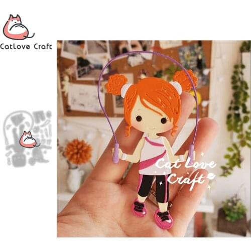 Catlove Skipping rope Sport Girl Metal Cutting Dies Scrapbooking Stencil Die Cuts Card Making Craft Embossing New Dies For 2021