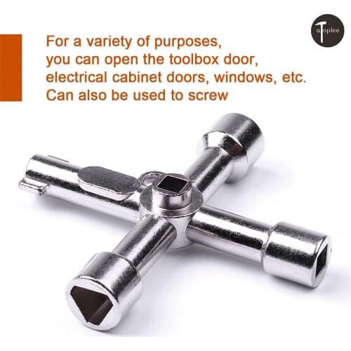 1Pcs 4 in 1 Stainless steel Alloy Triangle/Square Universal Cross Triangle Key for Train Electrical Elevator Cabinet Valve