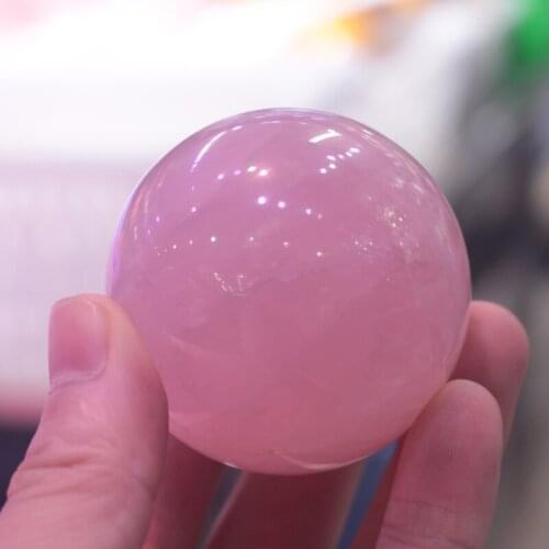 Round rose quart ball beads natural rose quart stone Decorations natural stone adornment for collection wholesale
