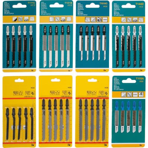 40Pcs Jig Saw Blade Jigsaw Blades Set Metal Wood Assorted Blades Woodworking T118A T111C T101B T101AO Power Tools Accessories
