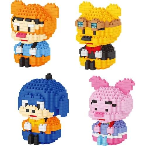 Hot classic cartoon Winnie Bear Pooh Tiger Piglet Eeyore figures Anime model bricks mini micro diamond blocks toys children gift