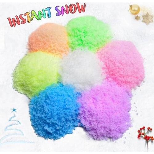IWish 2PCS 40g Magic Growing Christmas Decorations Colorful Fake Artificial Snow Color Instant Expansion Grow Snowing Powder Toy