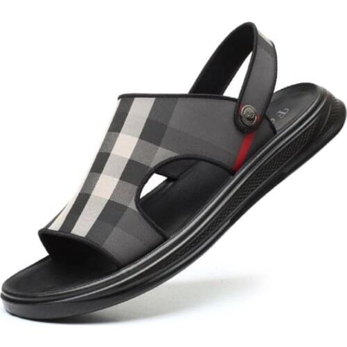 2021 Men Leather Sandals Summer Classic Men Shoes Slippers Soft Sandals Men Roman Comfortable Walking Footwea Size 38-44