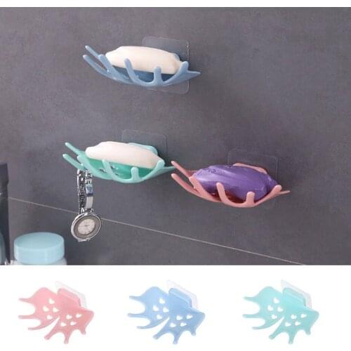 Bathroom Shower Soap Box Suction Hanging Holder Rack Multi-Function Plate Tray Drainer Shelf Razor Hook Bath Kitchen Organizer