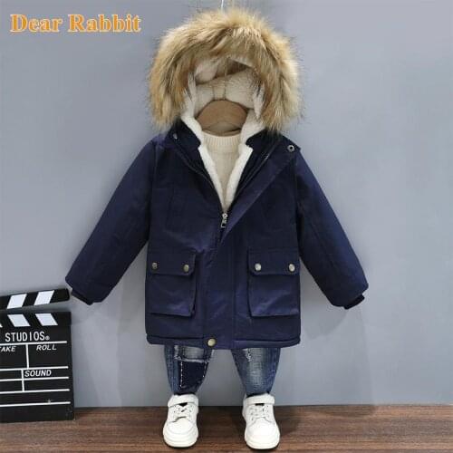 2-10 Years Baby Boys Clothes Faux Fur Jacket Warm Teen kids Winter parka Christmas Thickened Cotton Padded Coat girls clothing