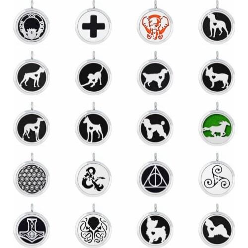 30mm Essential Oil Diffuser Necklace Pendant Women Jewelry Making Tree of Life Aromatherapy Perfume Locket With 5pcs Pads Gifts