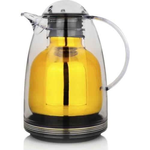 Acrylic 1 LT Gold Flat Lid Vacuum Flask