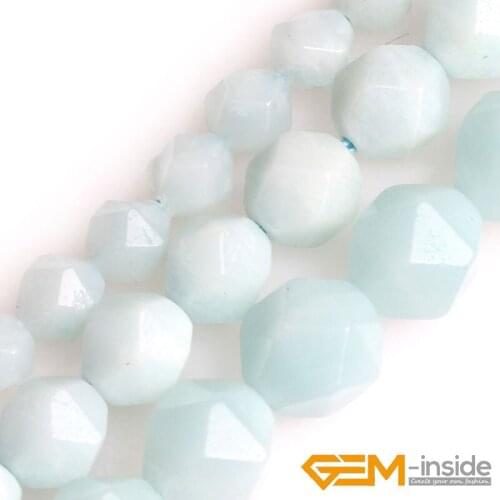 Selectable size: 6mm 8mm 10mm Natural Pure Faceted Round Amazonite Gem stone Round Beads For Jewelry Making Strand 15" Wholesale