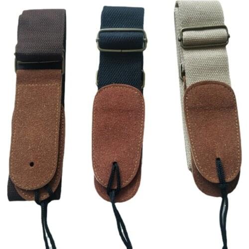 Guitar Acoustic Guitar Strap Acoustic Guitar Leather Woven Cotton Solid Color Crossbody Shoulder Strap Guitar Accessories