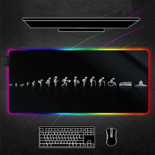 RGB Mouse Pad Black Gamer Accessories Life Large LED MousePad XL Gaming Desk Mats 90x40cm/80x30cm PC Desk Play Mat with Backlit