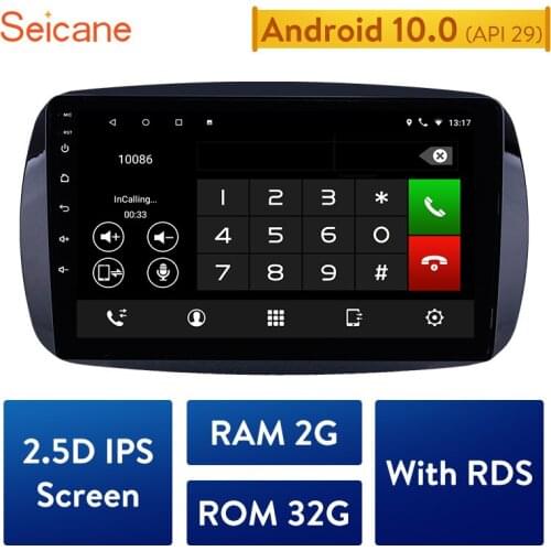 Seicane 9" Android 10.0 Car GPS Navigation Radio Stereo Unit Player For Mercedes Benz Smart 2016 Support Digital TV TPMS DVR