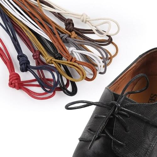 USHINE 1 pair waxed cotton round shoelaces leather waterproof shoelaces male Martin shoes shoelaces shoelaces