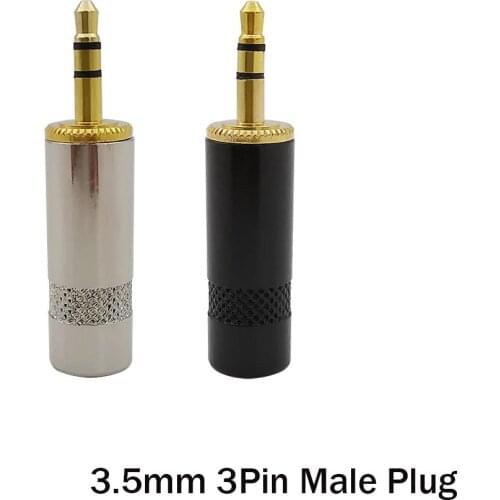 3.5 Male Plug Stereo Headphone Solder Wire Connector 3.5mm Audio Plug 3 Pole Stereo Earphone Plug Adapter for DIY Repair