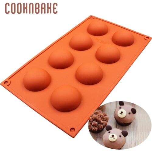 Silicone Baking Tools 8 Even Domed Silicone Cake Mold handmade Soap Mold Jelly Pudding Silicone Chocolate Mould diy christmas