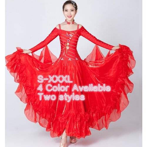 Modern dance ballroom dance dress pendant cuff dress Waltz Tango standard competition costumes