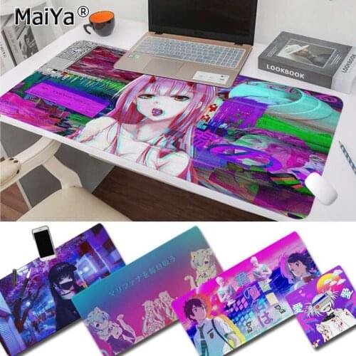 Maiya Vintage Cool Vaporwave Glitch Anime Girl Laptop Gaming Mice Mousepad Free Shipping Large Mouse Pad Keyboards Mat