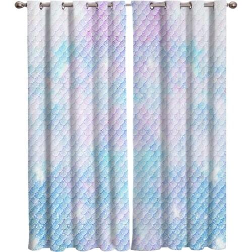 Beautiful Mermaid Scales Window Treatments Curtains Valance Window Curtains Curtain Rod Living Room Bathroom Kitchen Bedroom