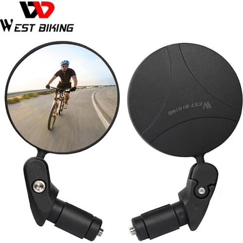 WEST BIKING 360 Rotate Bicycle Rearview Mirror Safety Cycing Rear View Mirror Bike Accessories for MTB Bike Handlebar Mirrors