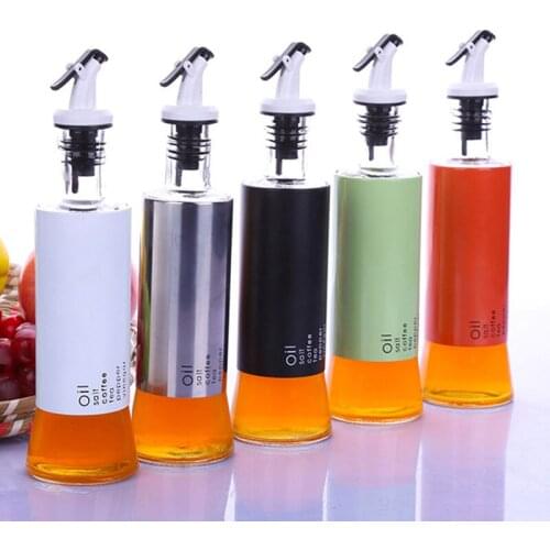 Sauce Dispenser Seasoning Bottle 300ml Glass Vinegar Bar Oil Bottle Storage Kitchen Tools Cooking Wine Container Oil Dispenser
