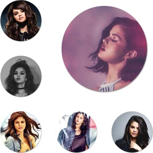 Selena Gomez Icons Pins Badge Decoration Brooches Metal Badges For Backpack Decoration 58mm