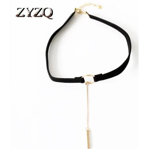 ZYZQ Fashion Geometric Girls Prefer Choker Necklace Personality Tassel Pendant Silver Plated Daily Accessories Jewelry Hot Sale