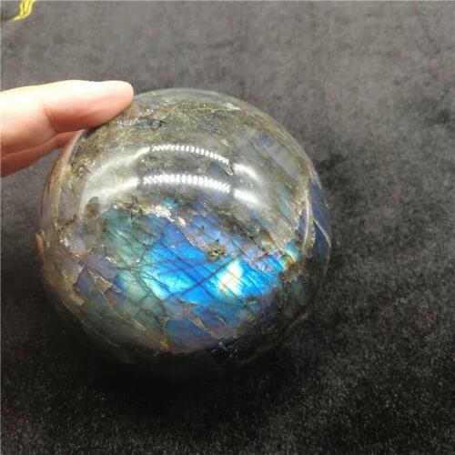 1.58kg Madagascar NATURAL Labradorite QUARTZ CRYSTAL sphere ball LA2022