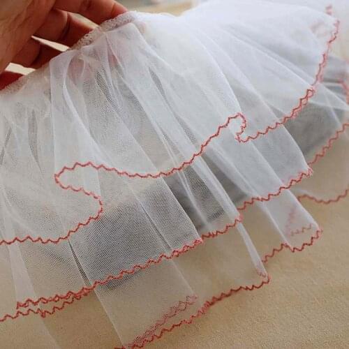 1M High Quality Lace Mesh Fabric Tulle 18cm Lace Ribbon Sewing Trim Guipure White Lace Fabric For Wedding Dresses dentelle PQ5