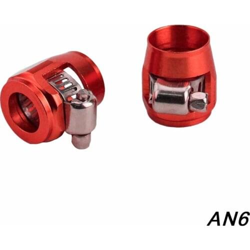 1lot=2pcs Hose Clamp 6 AN6 Fuel Oil Water Tube Hose Fittings Finisher Clamps Hex Finishers