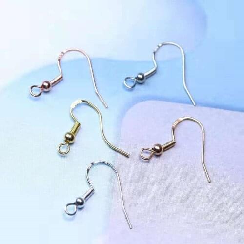 120pcs 19x16mm High Quality 925 Copper Silver Plated With Beads Ear Hook Earring Line Diy Jewelry Findings Accessories Wholesale