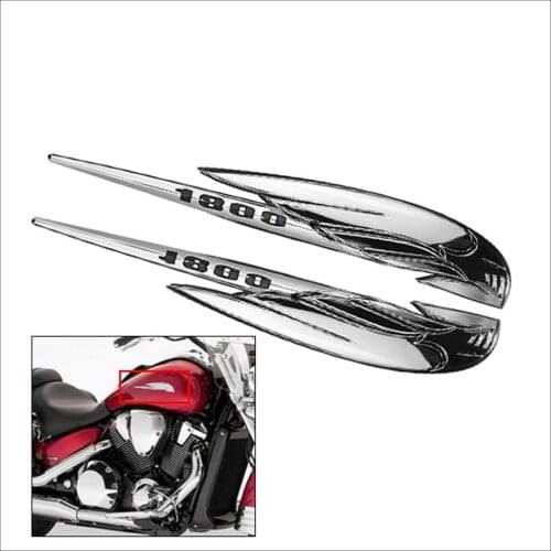 2 Pieces Silver 3D Emblem Decals Retro Fairing Stickers For VTX1800
