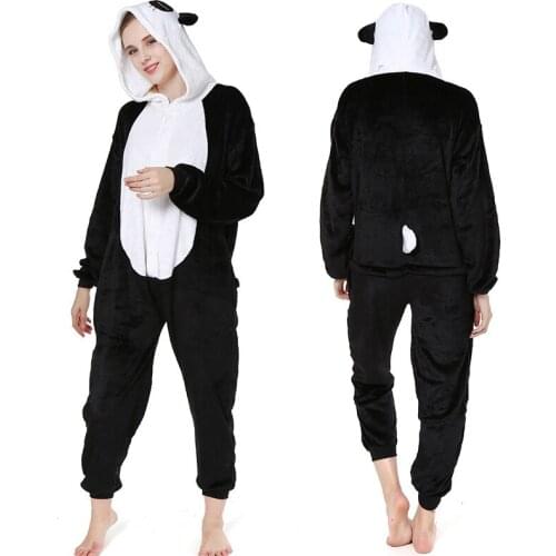 2019 Winter Panda Pajamas Animal Sleepwear onesie Kigurumi Women Men Unisex Adult Flannel Nightie Home clothes Sets