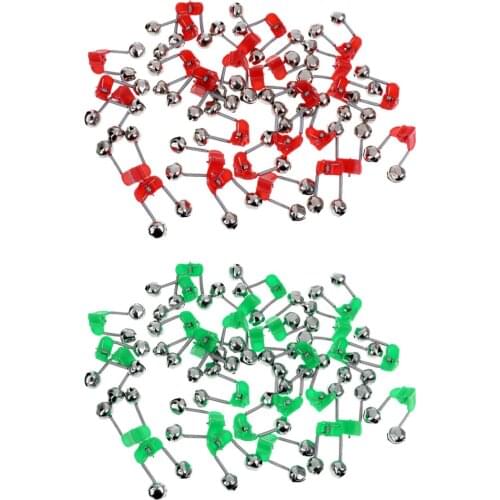 30pcs Night Fishing Tackle Rod Tip Lure Bite Alarm Double Bells Alerter Ring