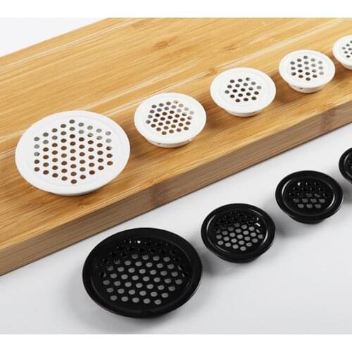 4pcs Wardrobe Cabinet Mesh Hole Black Air Vent Louver Ventilation Cover Stainless Steel Black color