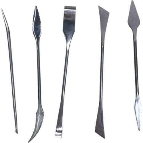 5pcs/lot Stainless Steel Sculpture Clay Tools Wax Sludge Knife Ceramic Carving Modeling Polymer Clay Tools Oil Painting Knife