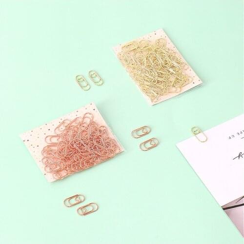 50 Pcs/Set Cute Mini Heart Rose Gold Color Paper Clips School Office Accessories File Organizing Binder Clip Stationery Supplies